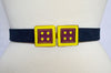 Twin Cincher in Black Cherry and Lemon Zest with Navy Strap