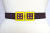 Twin Cincher in Black Cherry and Lemon Zest with Plum Strap