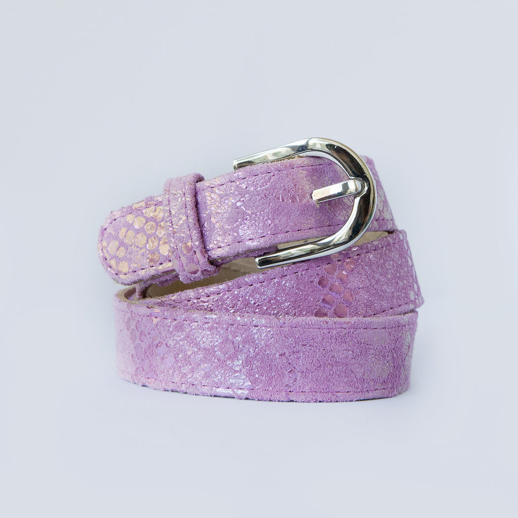 Pink Metallic with Silver Buckle