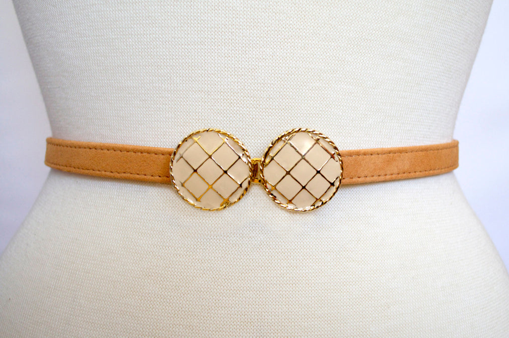 Linen Buckle with Peach Strap
