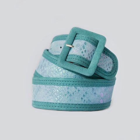 Blue Metallic Covered Buckle