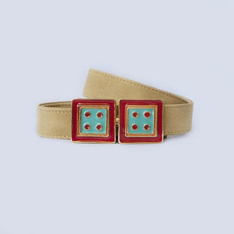 Large Square in Turquoise and Red