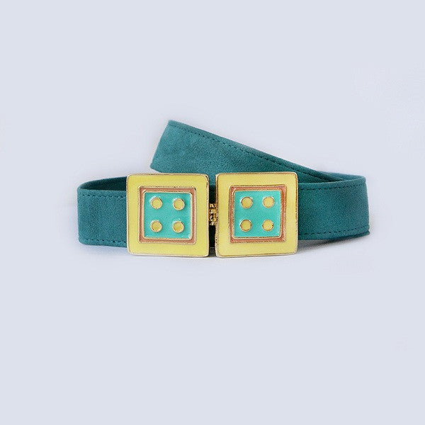 Large Square in Turquoise and Yellow